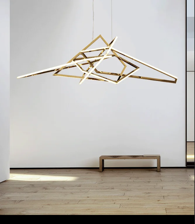 Geometric led chandelier pendant lamp Dining room Hotel Artdecolite