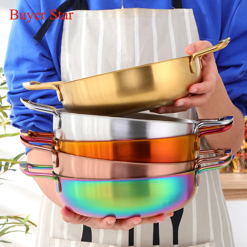 Factory wholeware two size stainless steel pans cookware shallow stew seafood cooking pot, As the picture
Factory wholeware two size stainless steel pans cookware shallow stew seafood cooking pot, As the picture