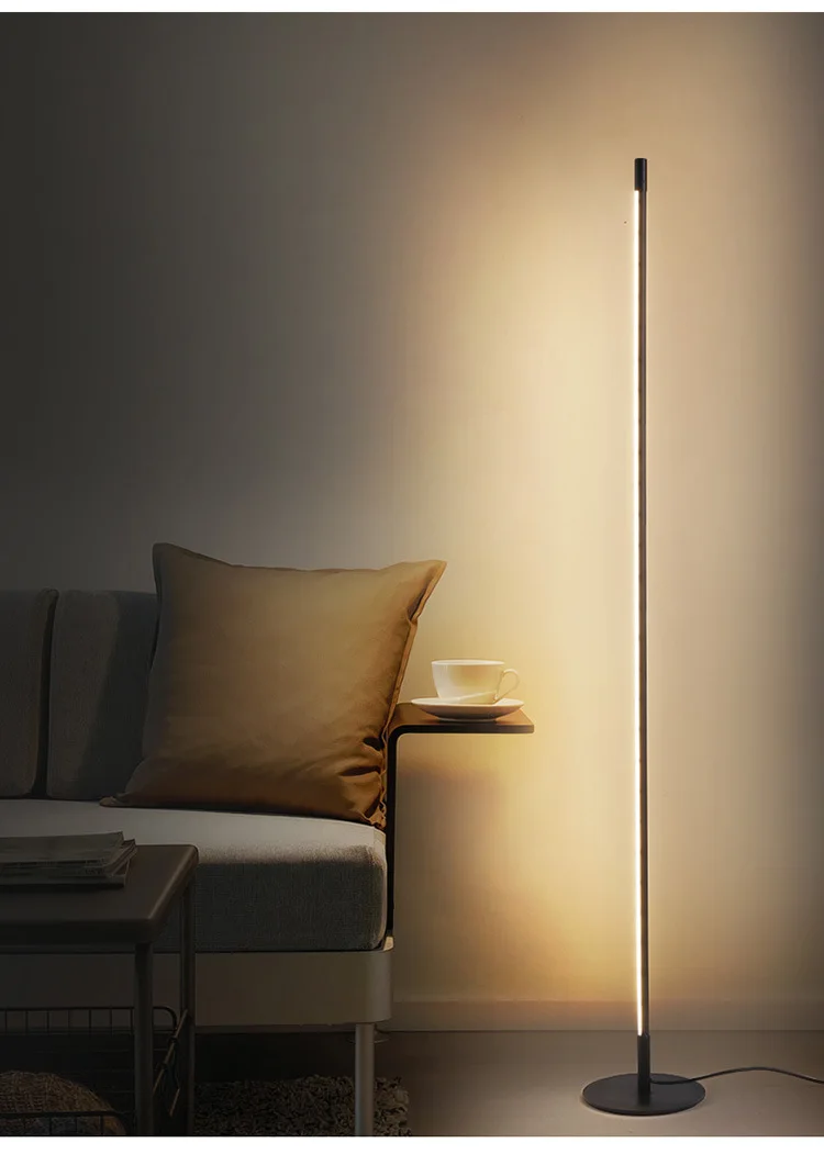 Contemporary minimalism led floor light decorative bedroom vertical strip black floor lamp