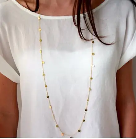 Long Bohemia Trendy Women Jewelry Statement Necklace Personality Long Sequins Pendant Maxi Collar Chain, Silver
Long Bohemia Trendy Women Jewelry Statement Necklace Personality Long Sequins Pendant Maxi Collar Chain, Silver