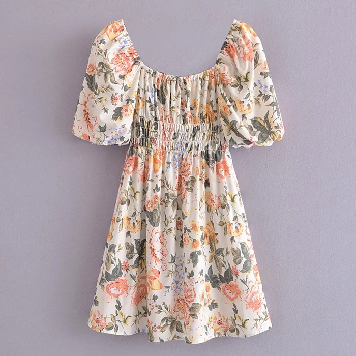 WT654 New 2021 Fashion Floral Print Elastic Waist Mini Dress Women Casual Dresses Clothing 11
WT654 New 2021 Fashion Floral Print Elastic Waist Mini Dress Women Casual Dresses Clothing 11