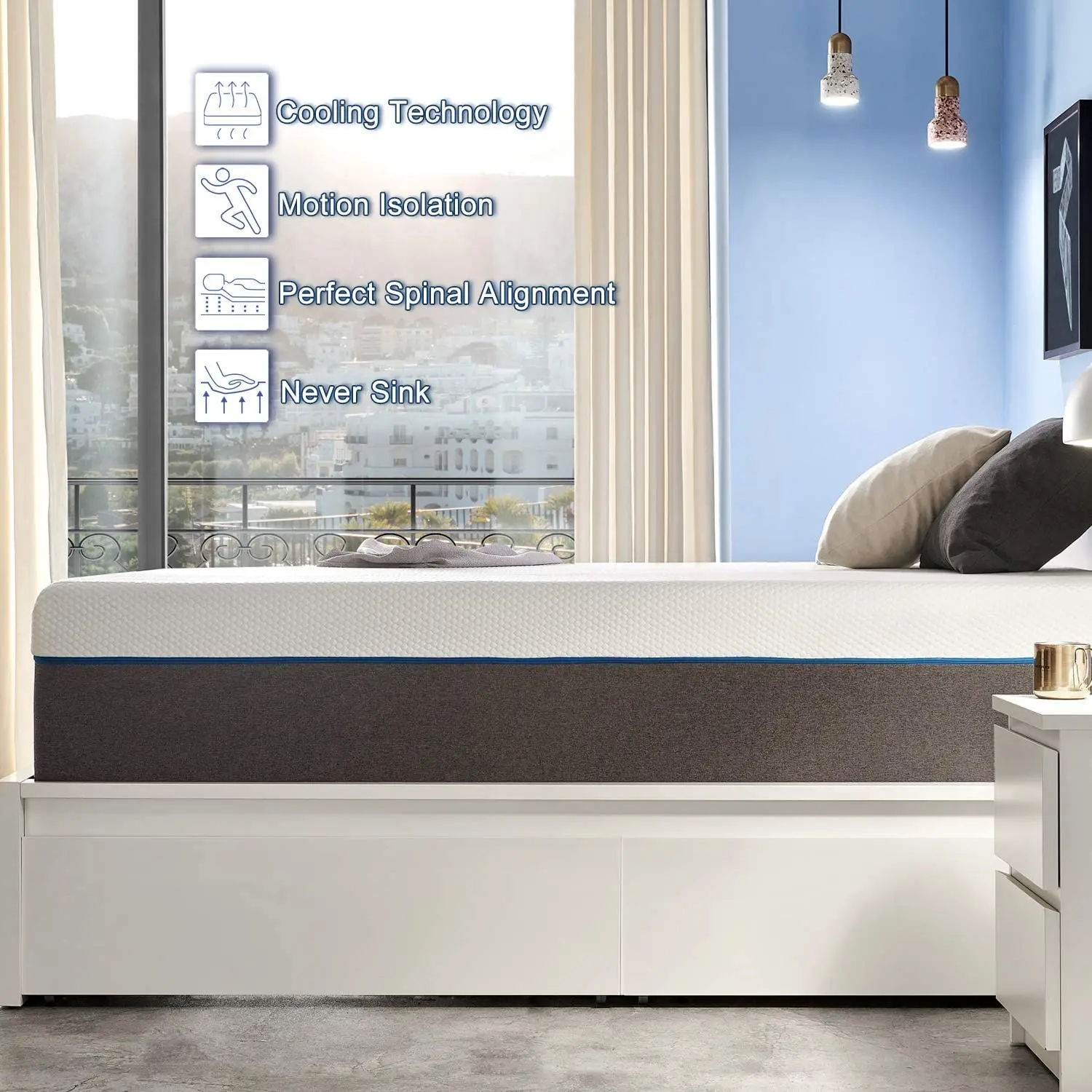 Super memory foam mattress with cover