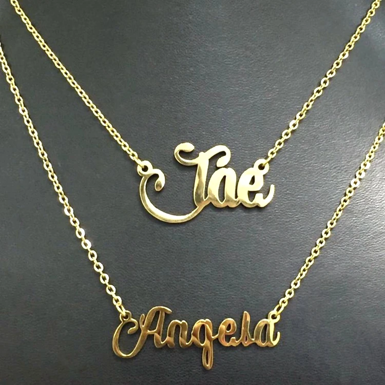 Fashion Custom Name Necklace Personalized Stainless Steel Gold Name Plate Necklace For Women And Men Wholesale
Fashion Custom Name Necklace Personalized Stainless Steel Gold Name Plate Necklace For Women And Men Wholesale