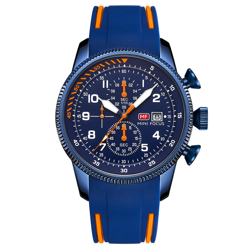 MINI FOCUS MF0379G Men's Fashion Waterproof Sports Chronograph Wrist Watch Men Luxury Brand Silicone Watches, Black, blue, orange, green, red
MINI FOCUS MF0379G Men's Fashion Waterproof Sports Chronograph Wrist Watch Men Luxury Brand Silicone Watches, Black, blue, orange, green, red