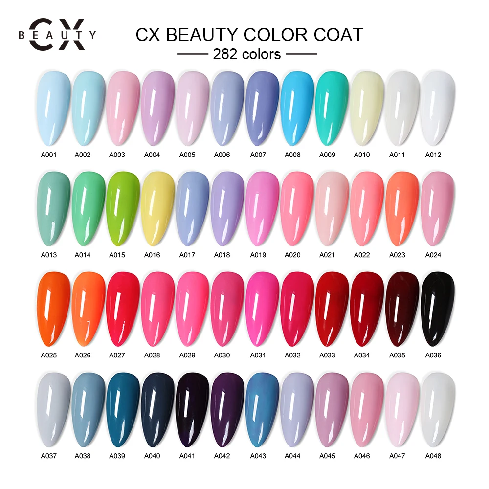 CX beauty 283 colors Free Sample OEM Private Label Color Soak Off Uv Nail Gel Polish LED Lamp uv gel, 283 colors,according to color chart 
CX beauty 283 colors Free Sample OEM Private Label Color Soak Off Uv Nail Gel Polish LED Lamp uv gel, 283 colors,according to color chart
