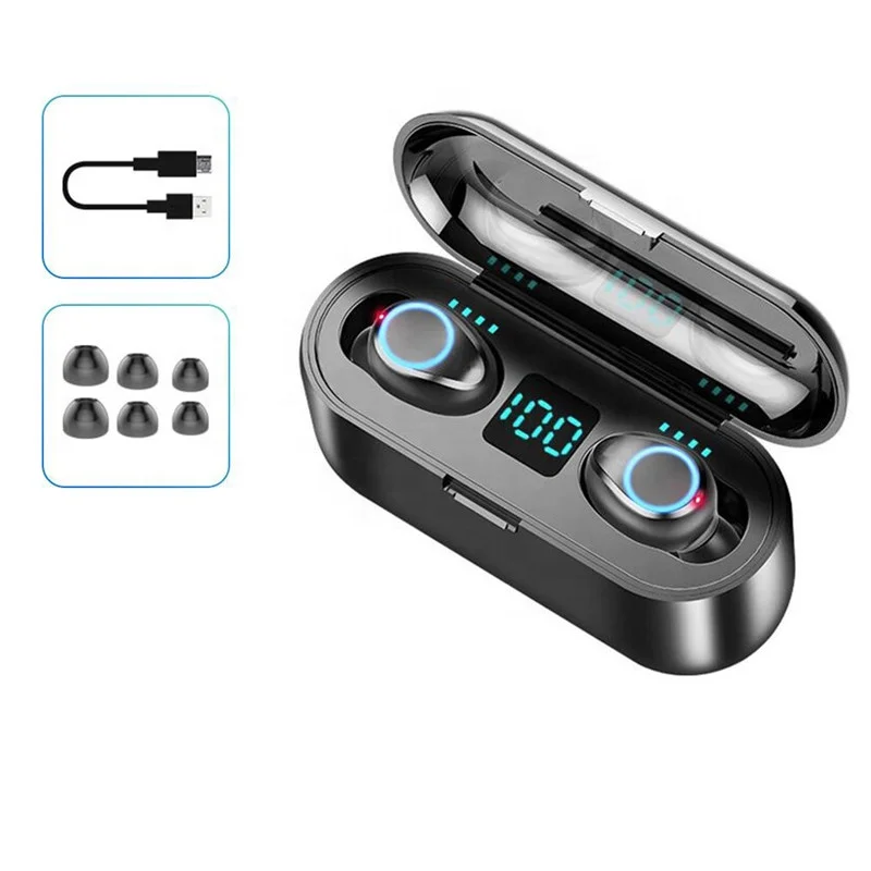 Lonvel Fast Shipping Free Sample F9-5 F9-8 Tws Digital Power Display headphones 2000mah High Capacity Tws Earbuds F9 white black
Lonvel Fast Shipping Free Sample F9-5 F9-8 Tws Digital Power Display headphones 2000mah High Capacity Tws Earbuds F9 white black