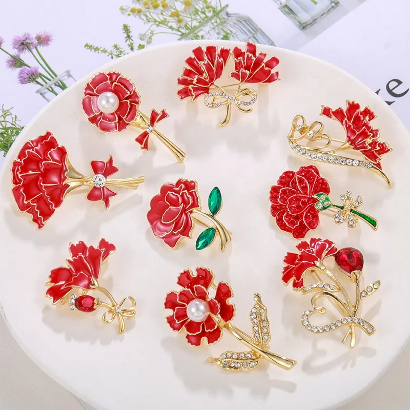 JAENONES Fashion Designer Luxury Bridal Custom Red Big Crystal Brooch Women Enamel Pearl Flower Brooches
JAENONES Fashion Designer Luxury Bridal Custom Red Big Crystal Brooch Women Enamel Pearl Flower Brooches