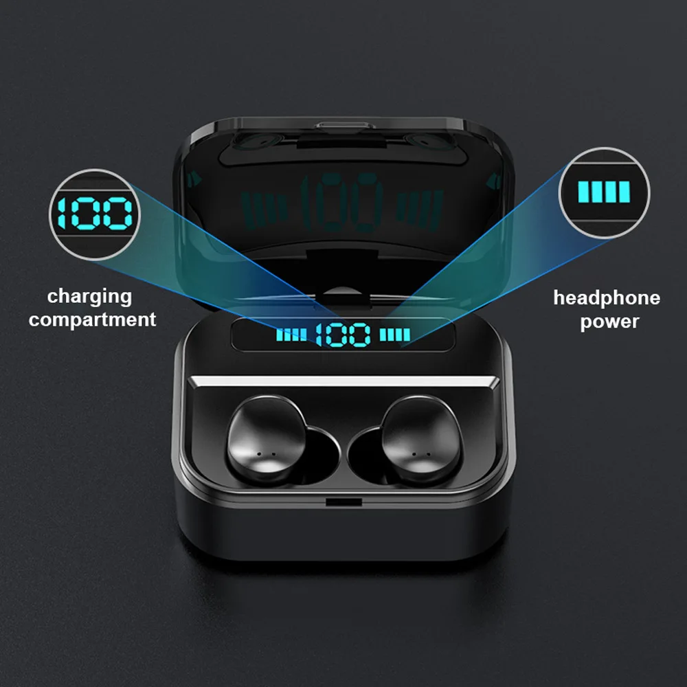 private label wireless earbuds 2200mAh Battery ear pods earbuds Power Bank Charging Cellphone tws earbud 2020 - ANKUX.COM