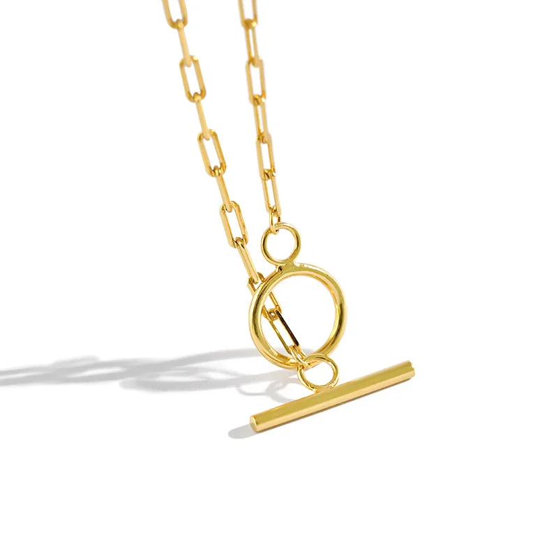 VIVILADY 925 sterling silverins niche design sense personality OT buckle chain necklace female
VIVILADY 925 sterling silverins niche design sense personality OT buckle chain necklace female