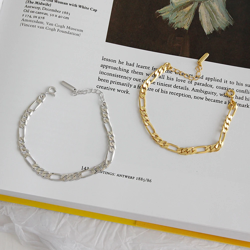 High Quality Cuban Bracelets Adjustable Link Chain Street Style 925 Sterling Silver 18k Gold Plated Jewelry For Women Lady
High Quality Cuban Bracelets Adjustable Link Chain Street Style 925 Sterling Silver 18k Gold Plated Jewelry For Women Lady