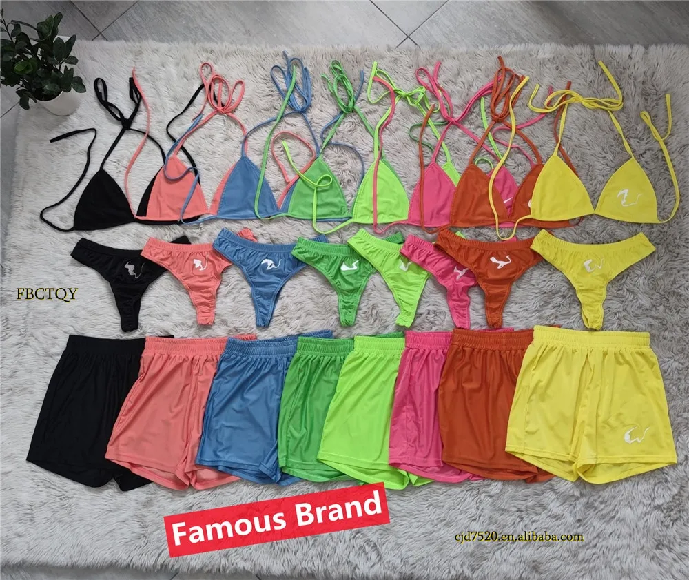 

Luxury Bathing Suits Coverup Designer Swimsuits Famous Brands 3 Piece Bikini Set Swimsuit With Cover Ups, 8 colors
