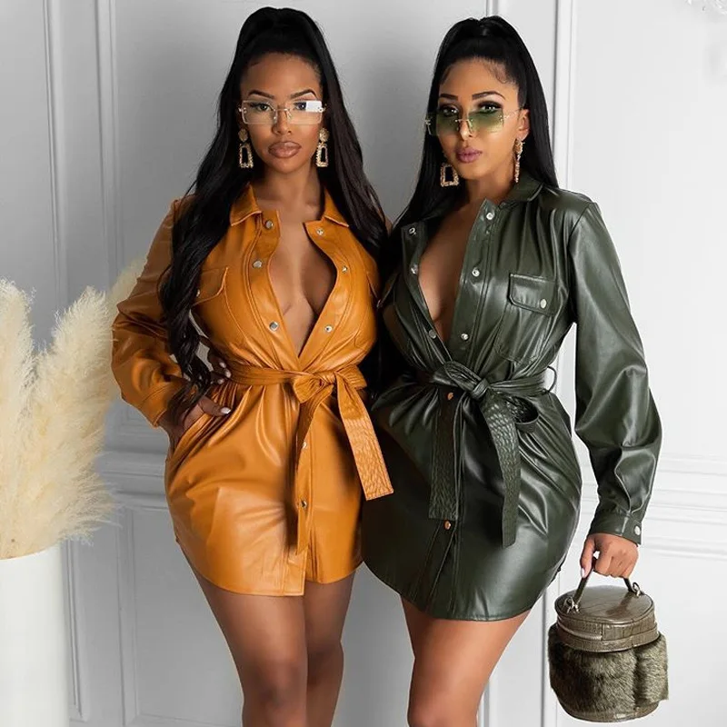 FM-M2901 Wholesale Autumn and Winter Plus Size Women Clothing Dresses Long Sleeve Lapel PU Leather Dresses for Ladies, Red,black,white
FM-M2901 Wholesale Autumn and Winter Plus Size Women Clothing Dresses Long Sleeve Lapel PU Leather Dresses for Ladies, Red,black,white