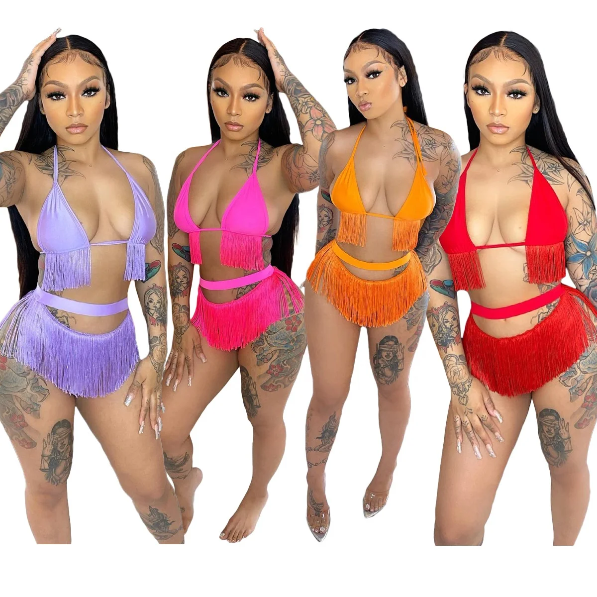 QC-Q5247 Trendy 2021 hot sexy matching bathing suits quick dry tassels elegant halter womens swimwear bikini sets for women
QC-Q5247 Trendy 2021 hot sexy matching bathing suits quick dry tassels elegant halter womens swimwear bikini sets for women