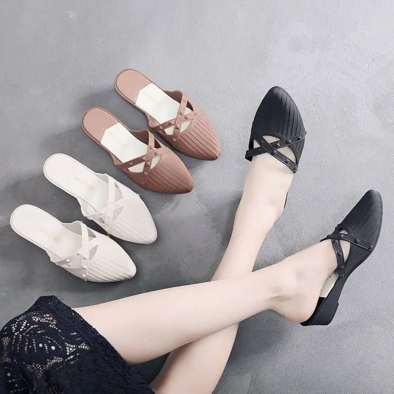 2019 Fashion Rivet Cross Straps Pointed Toe Mules Shoes Women Slippers Punk Flat Slides Slip On Summer Shoes Woman, As the pictures show
2019 Fashion Rivet Cross Straps Pointed Toe Mules Shoes Women Slippers Punk Flat Slides Slip On Summer Shoes Woman, As the pictures show