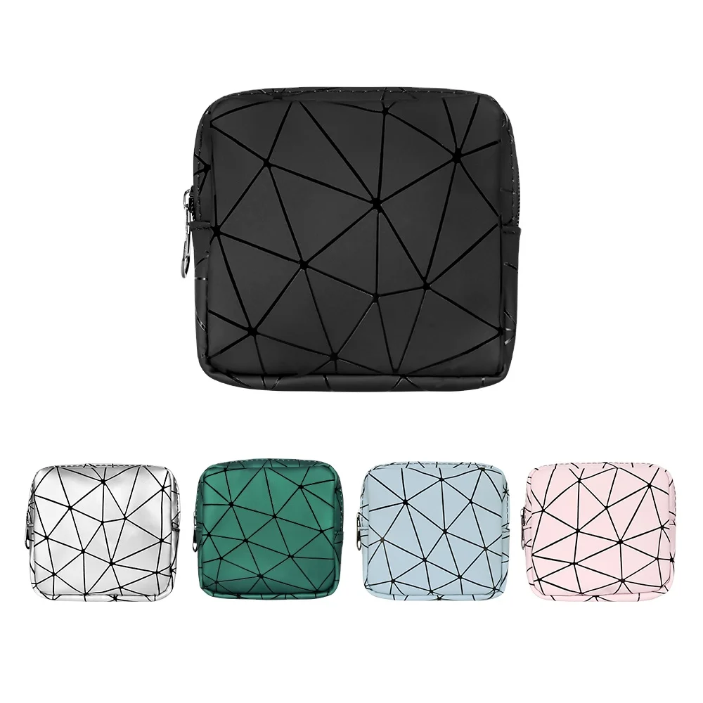 Girls small compact carry coin purse rhomboids pu leather makeup bag napkin storage bag, Customized
Girls small compact carry coin purse rhomboids pu leather makeup bag napkin storage bag, Customized