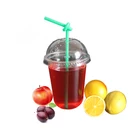 12oz 14oz 15oz 16oz 18oz 20oz 22oz 24oz PP PET disposable printing customized logo plastic water Juice cup with lid