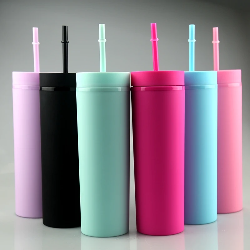 16oz double wall spray painted matte acrylic skinny tumbler with lid and straw Insulated plastic skinny cups
16oz double wall spray painted matte acrylic skinny tumbler with lid and straw Insulated plastic skinny cups