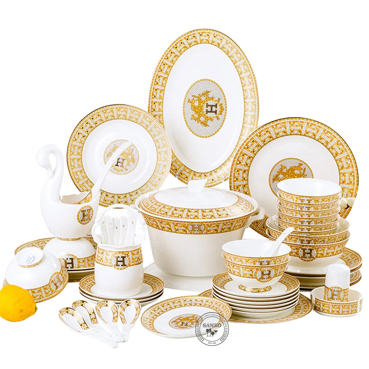 Wholesale white fine bone wedding chinese ceramic cutlery dinner plate set luxury ceramic cutlery set, White color
Wholesale white fine bone wedding chinese ceramic cutlery dinner plate set luxury ceramic cutlery set, White color