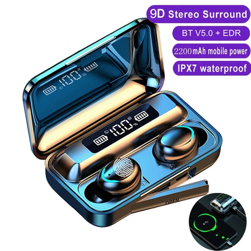 TWS F9 HIFI Automatic Pairing Fast Connection Waterproof Power Bank Touch Control Earbuds Headphone
TWS F9 HIFI Automatic Pairing Fast Connection Waterproof Power Bank Touch Control Earbuds Headphone