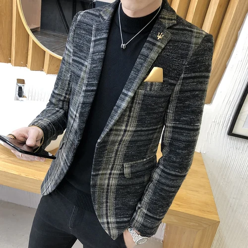 M-4XL Men's Blazer Slim Design Korean Style Elegant Men's Blazer Comfortable Quality Masculino Button Wedding Casual Men Jacket
M-4XL Men's Blazer Slim Design Korean Style Elegant Men's Blazer Comfortable Quality Masculino Button Wedding Casual Men Jacket