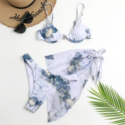 F40395A European and American sexy bikini leopard print style three piece set swimwear women, As picture
F40395A European and American sexy bikini leopard print style three piece set swimwear women, As picture