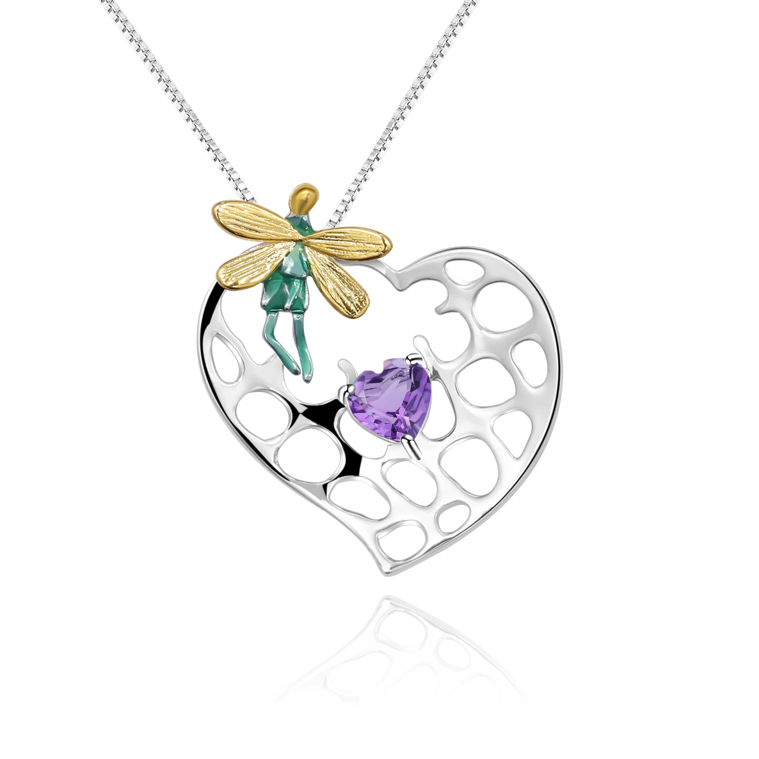 Abiding Enamel Pendant Mesh Necklace Damaged Heart Net Peter's Broken Heart 925 Sterling Silver Natural Amethyst Jewelry
Abiding Enamel Pendant Mesh Necklace Damaged Heart Net Peter's Broken Heart 925 Sterling Silver Natural Amethyst Jewelry