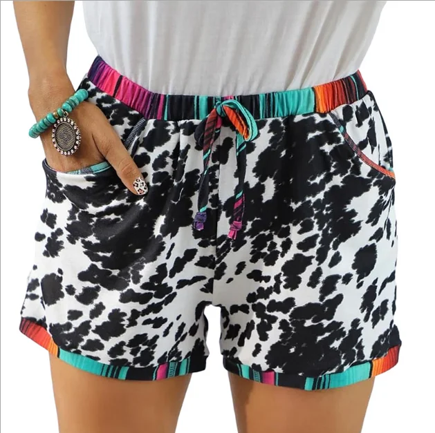 Trendy Design Casual Tie Dye Lace-up Summer Beach Women Shorts Loose Cow Print Fitness Shorts, Cow printed
Trendy Design Casual Tie Dye Lace-up Summer Beach Women Shorts Loose Cow Print Fitness Shorts, Cow printed