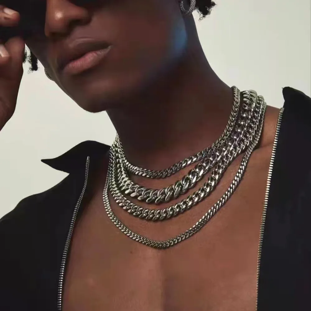 Cross-border European and American encryption titanium steel Cuban stainless steel necklace titanium steel men's fashion hiphop
Cross-border European and American encryption titanium steel Cuban stainless steel necklace titanium steel men's fashion hiphop