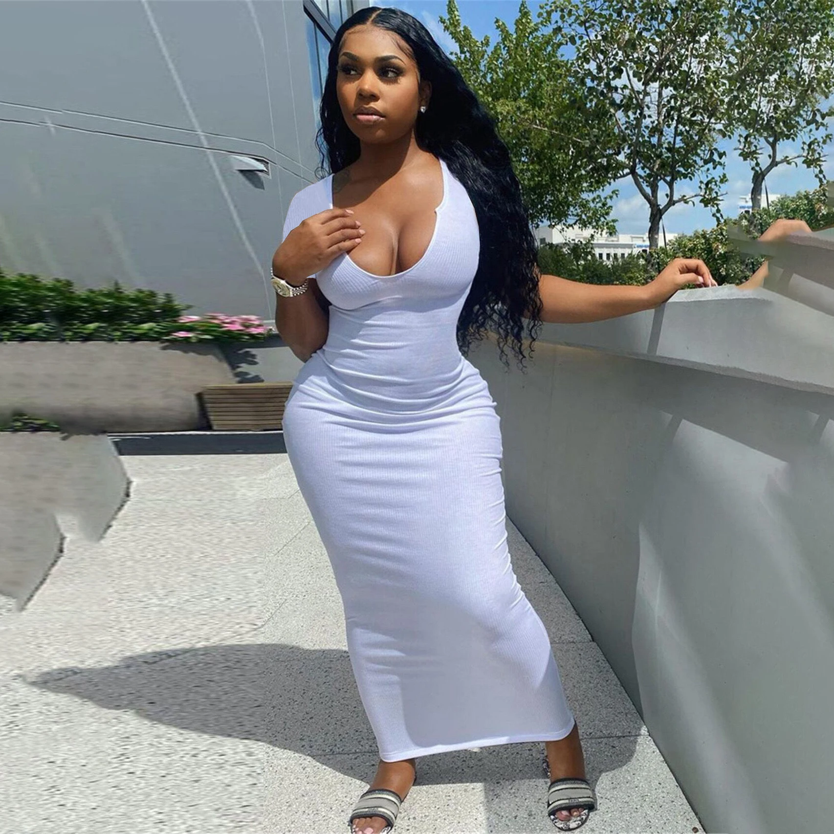 Seductive Solid Cut Out Short Sleeve Ladies Maxi Dress One Piece Fitness Bodycon Sexy Dresses Casual Clothes For Women, 6 colors
Seductive Solid Cut Out Short Sleeve Ladies Maxi Dress One Piece Fitness Bodycon Sexy Dresses Casual Clothes For Women, 6 colors