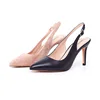Women'S Leather Pointy Toe 8.5Cm High Heel Sling Back Latest Ladies Sandals Designs Fashion Shoes