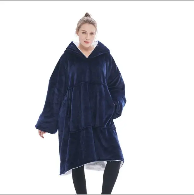 Double-layer mid-length oversized Sherpa sweatshirt flannel hooded blanket clothing
Double-layer mid-length oversized Sherpa sweatshirt flannel hooded blanket clothing