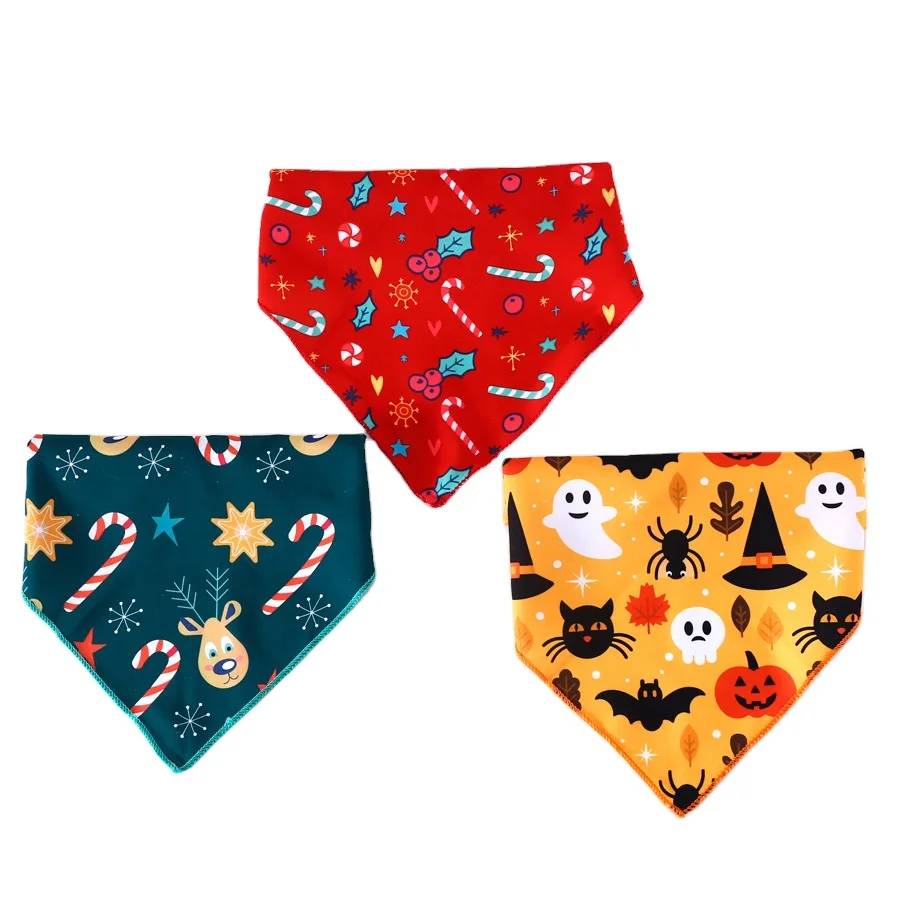 New wholesale printed pet scarf bandana cat dog print bib Christmas Halloween party pattern pet dog triangle bandana
New wholesale printed pet scarf bandana cat dog print bib Christmas Halloween party pattern pet dog triangle bandana