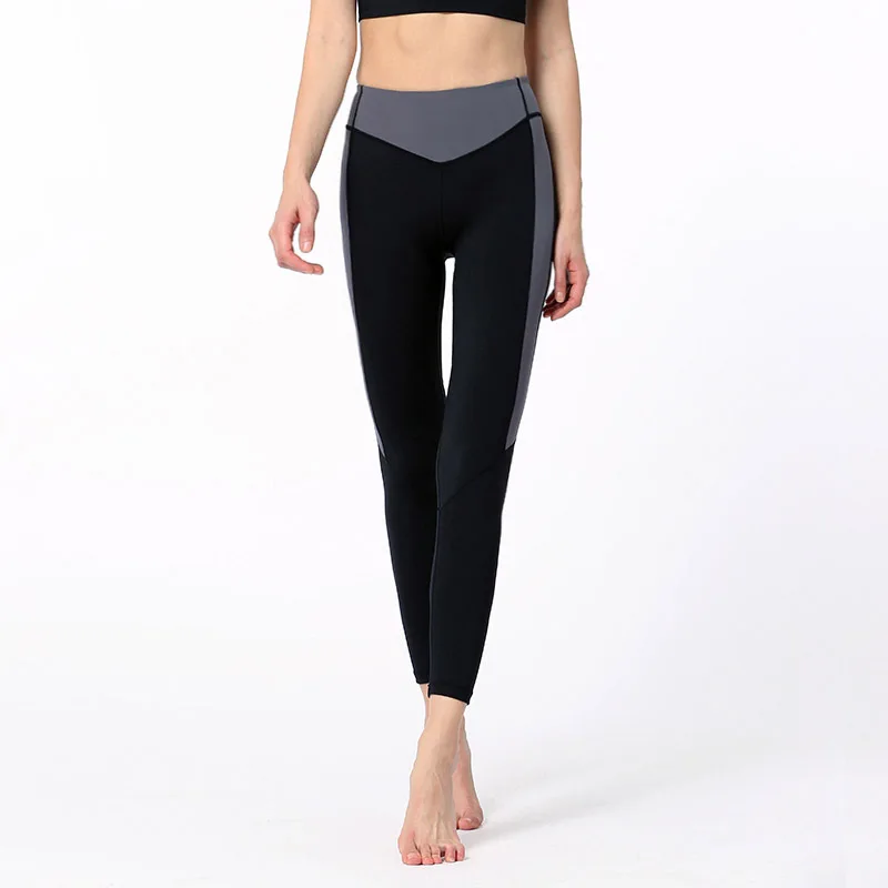 New nylon yoga pants women's solid color stitching fitness high waist hip lift quick dry sports leggings wholesale
New nylon yoga pants women's solid color stitching fitness high waist hip lift quick dry sports leggings wholesale