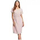 SS20 back slit women dress solid ladies dress with belt