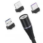 Magnetic Braided 3 In 1 Data Cable Charger Magnet USB Cable