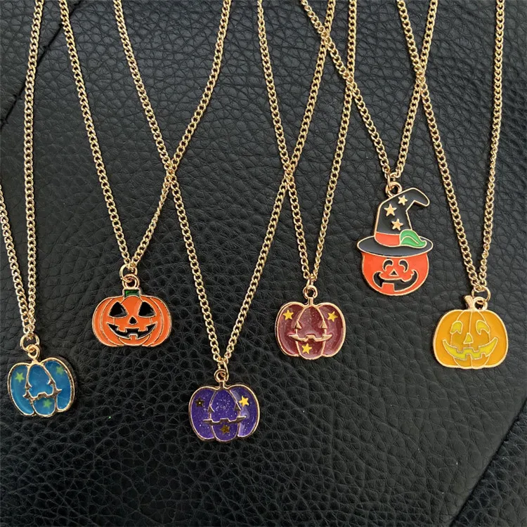 Halloween Ghost Magic Hat Pumpkin Cartoon Drop Oil Necklace Simple Funny Necklace Pumpkin Face Pendant Necklace, Picture shows
Halloween Ghost Magic Hat Pumpkin Cartoon Drop Oil Necklace Simple Funny Necklace Pumpkin Face Pendant Necklace, Picture shows