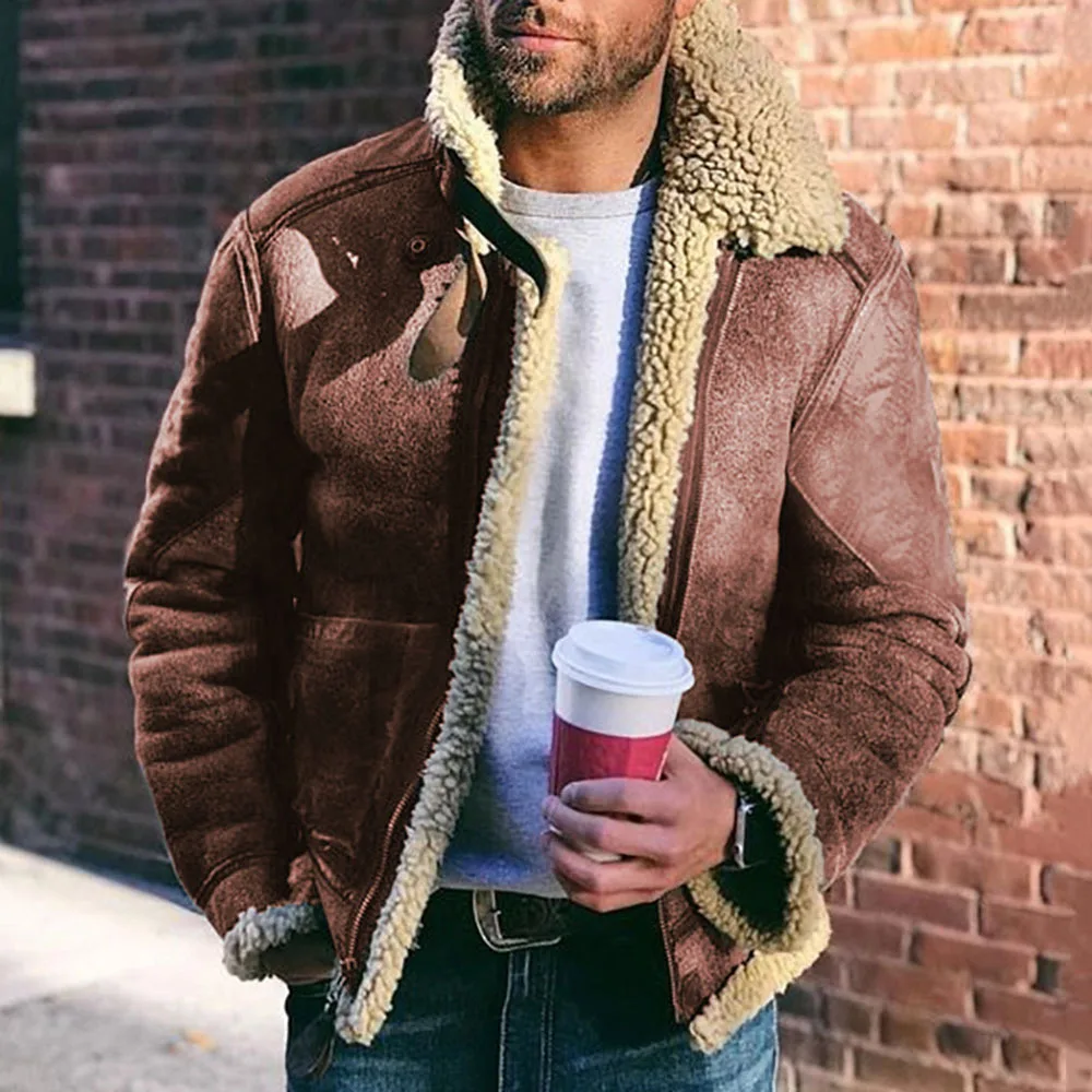 Faux leather fleece fur one short belt large lapel men's jacket men's winter jackets jackets for men, Customized color
Faux leather fleece fur one short belt large lapel men's jacket men's winter jackets jackets for men, Customized color