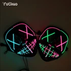 Cosplay the purge mask led mask costume el neon mask for glow party carnival props