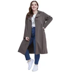 Custom Outerwear Women's Jackets Coats Turn Down Collar Women Windproof Plus Size Trench Coat