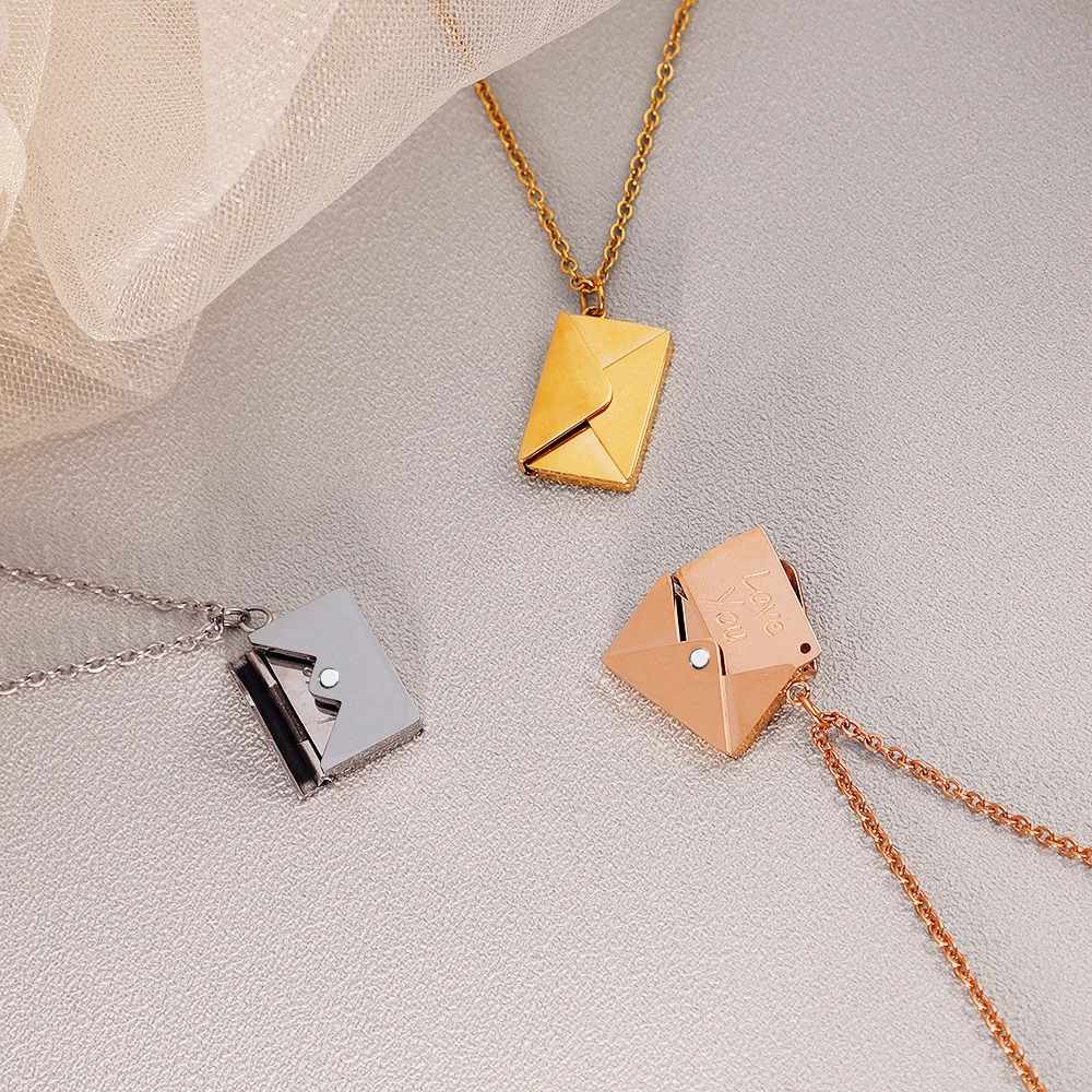 New Fashion Lady Titanium Steel Clavicle Chain Pendant Custom Lettering Envelope Necklace Stainless Steel Jewelry
New Fashion Lady Titanium Steel Clavicle Chain Pendant Custom Lettering Envelope Necklace Stainless Steel Jewelry