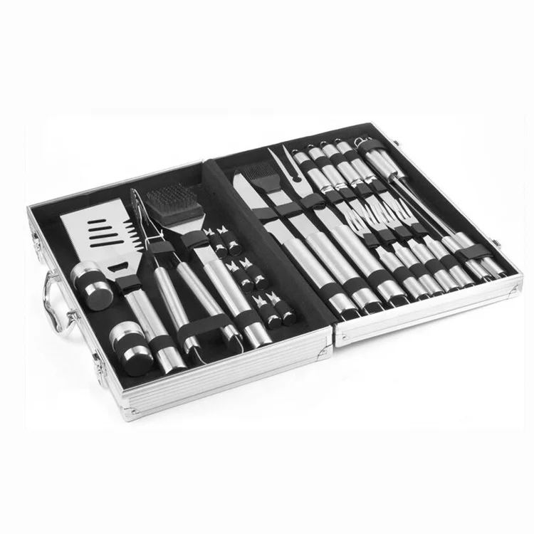 Premium Heavy Duty 26Pcs Outdoor Stainless Steel BBQ Grill Tool Set with Aluminium Case
Premium Heavy Duty 26Pcs Outdoor Stainless Steel BBQ Grill Tool Set with Aluminium Case