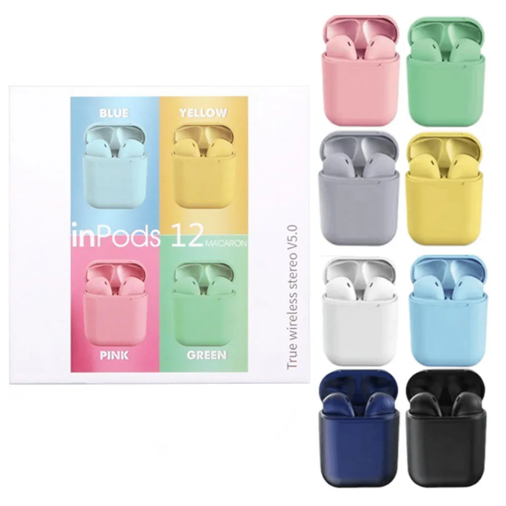 2021 Macaron Inpods 12 TWS Headphones Touch Control 5.0 i 12 TWS True Stereo Bluetooth Earphone Headphone, Multicolors
2021 Macaron Inpods 12 TWS Headphones Touch Control 5.0 i 12 TWS True Stereo Bluetooth Earphone Headphone, Multicolors