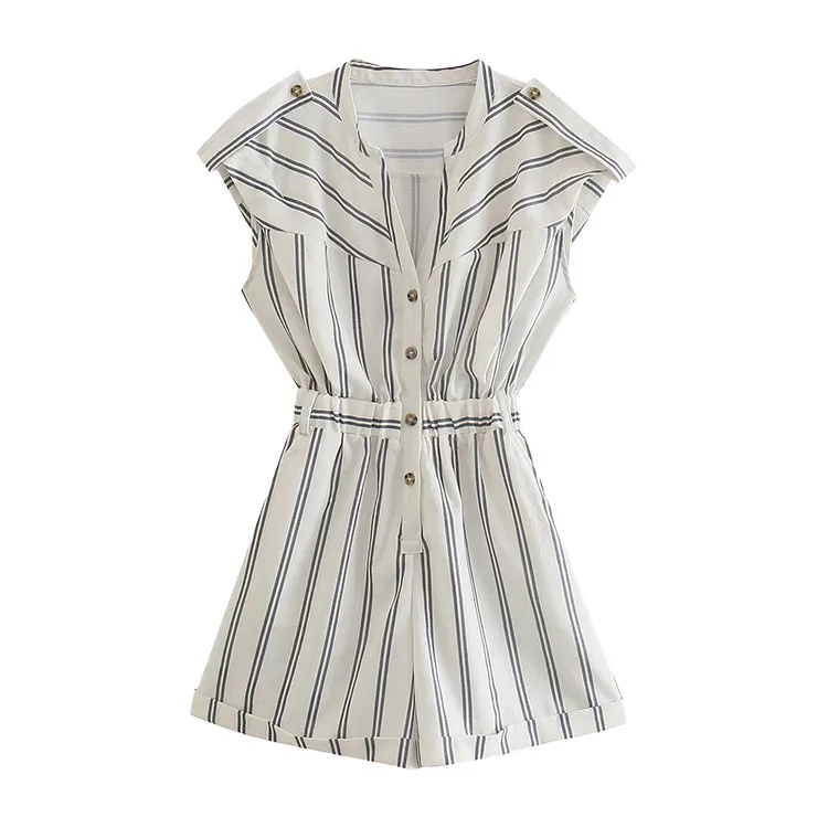 BMURHMZA2021 summer new women's casual holiday style striped V-neck single breasted women's Jumpsuit, Picture
BMURHMZA2021 summer new women's casual holiday style striped V-neck single breasted women's Jumpsuit, Picture
