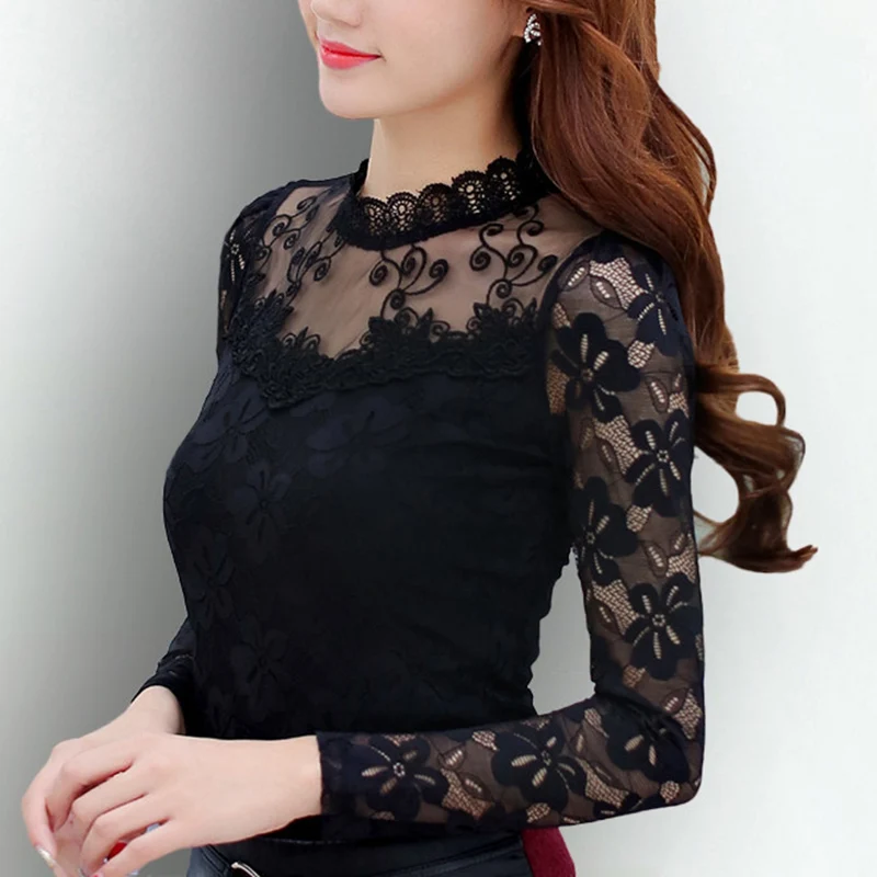 Femininas Blusas Women Blouses Spring Autumn Fashion Sexy Slim Shirt Tops Lace Long Sleeve O-neck Leisure Black/white S-5xl
Femininas Blusas Women Blouses Spring Autumn Fashion Sexy Slim Shirt Tops Lace Long Sleeve O-neck Leisure Black/white S-5xl