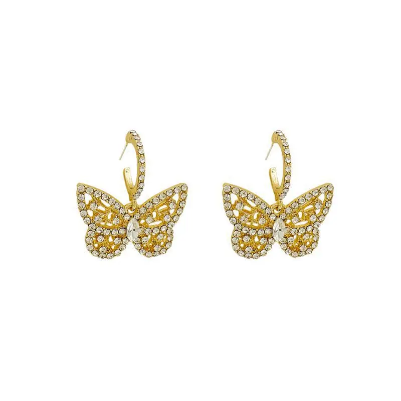 European Luxury Crystal Rhinestone Butterfly Drop Earring 925 Needle Butterfly Earring For Girls
European Luxury Crystal Rhinestone Butterfly Drop Earring 925 Needle Butterfly Earring For Girls