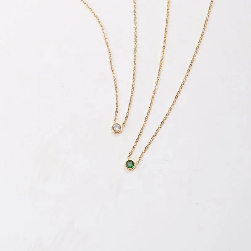 Minimalist exquisite Charming Necklace women 18k Gold Filled Stainless Steel Jewelry color stone chain Necklace, Gold/silver/rose gold/black 
Minimalist exquisite Charming Necklace women 18k Gold Filled Stainless Steel Jewelry color stone chain Necklace, Gold/silver/rose gold/black