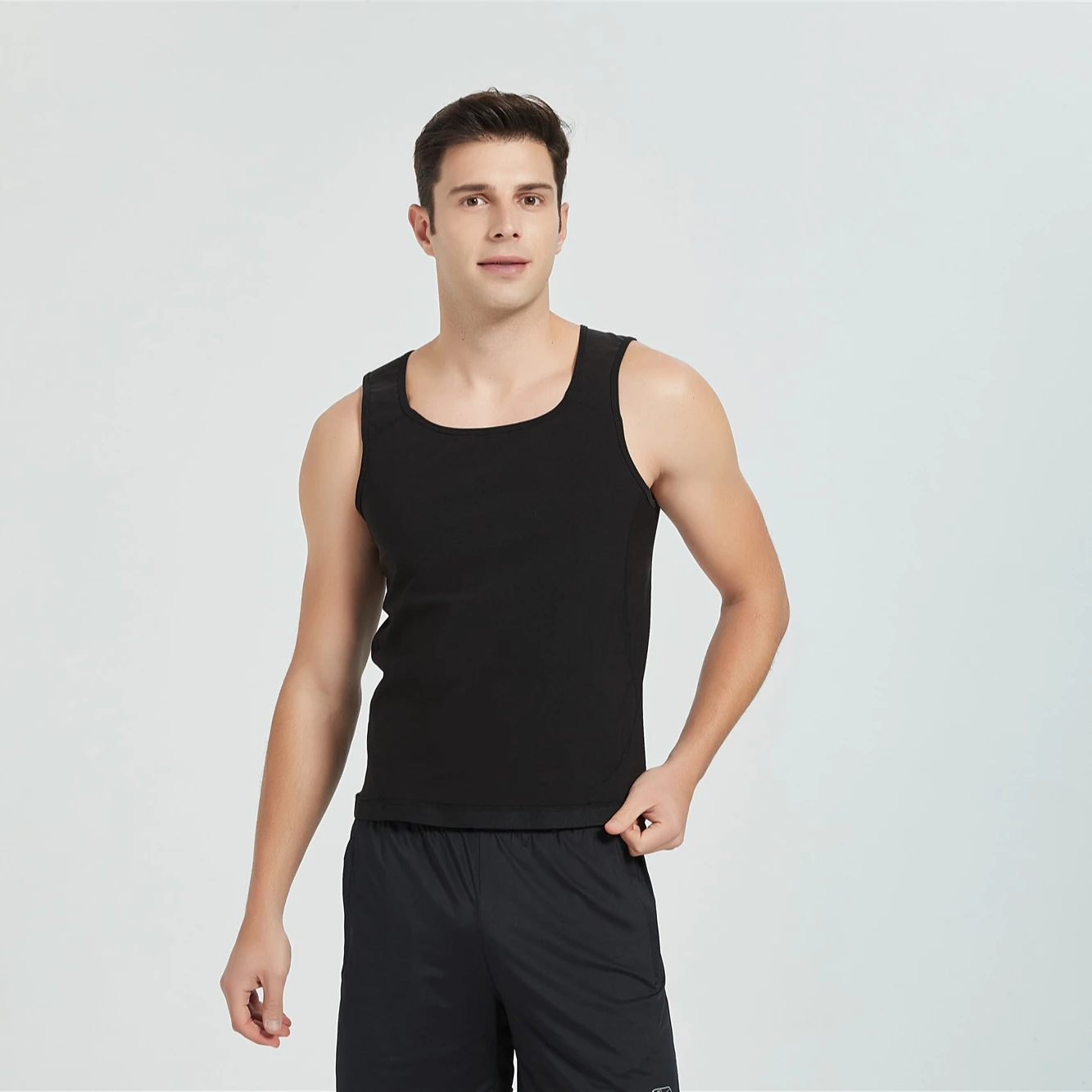 Mens High Elastic Sauna Effect Vest Seamless Clothing Body Shaper Chest Compression Shirts, Black
Mens High Elastic Sauna Effect Vest Seamless Clothing Body Shaper Chest Compression Shirts, Black