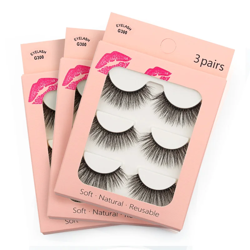 Amazon hot sale 3 pairs eyelash set natural daily style faux mink full strip lashes and free packaging, Black
Amazon hot sale 3 pairs eyelash set natural daily style faux mink full strip lashes and free packaging, Black