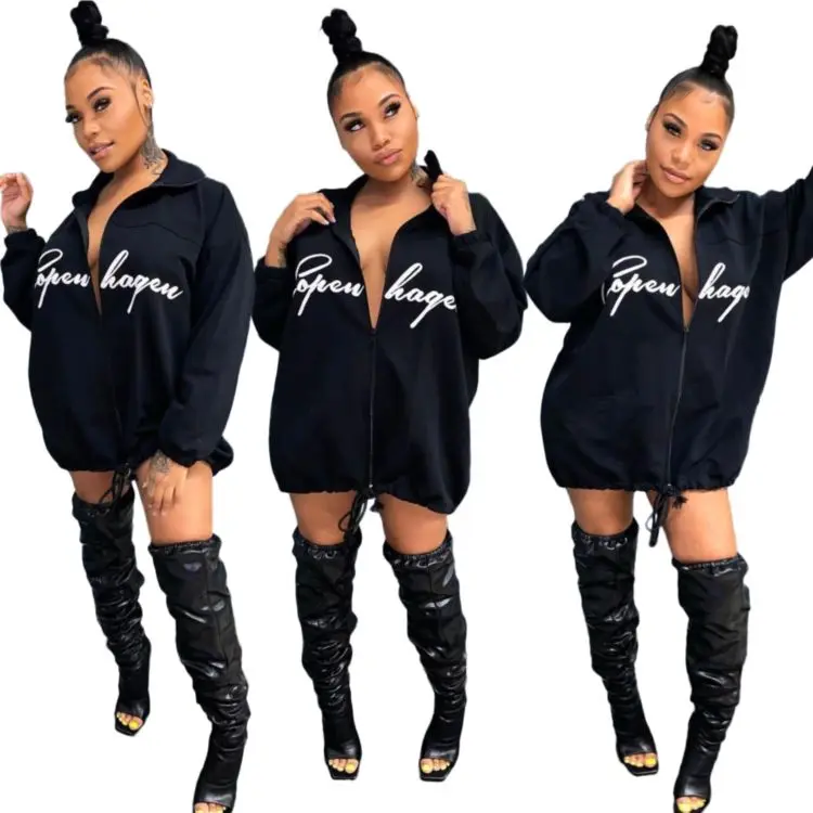 2021 Coats Letter Printed Zipper Loose Black Coat Women Fashionable Casual Jacket
2021 Coats Letter Printed Zipper Loose Black Coat Women Fashionable Casual Jacket