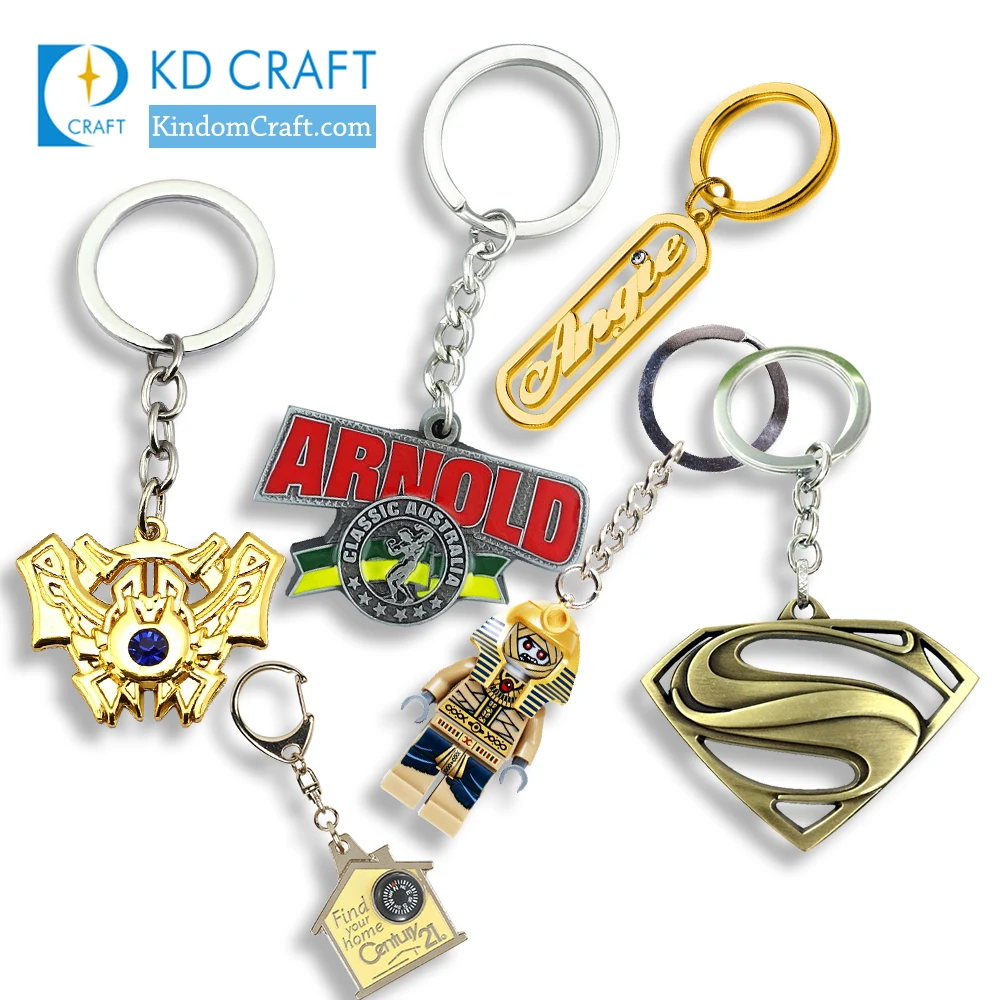 Wholesale china customized double sided recessed logo color painted metal key chain